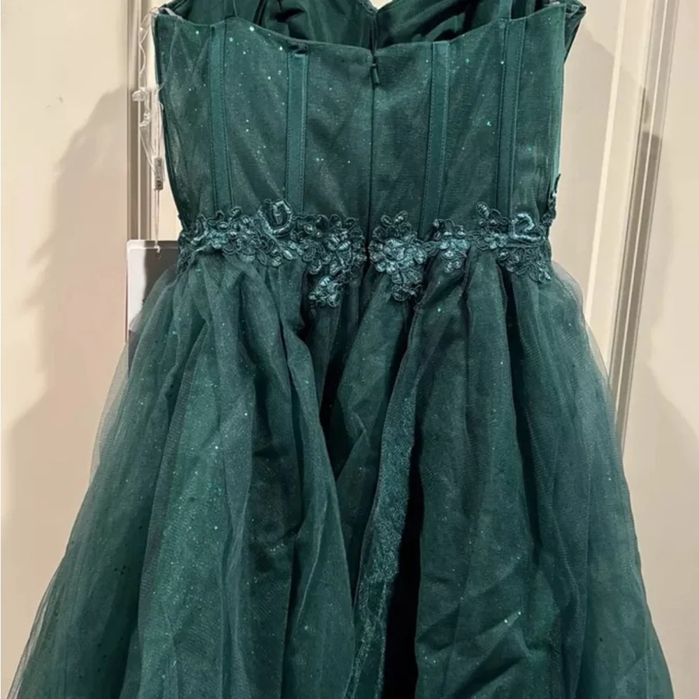 Stacees A-line Sweetheart Tulle Dress Dk Green Sz 6 (see measurement) Homecoming - Picture 2 of 15